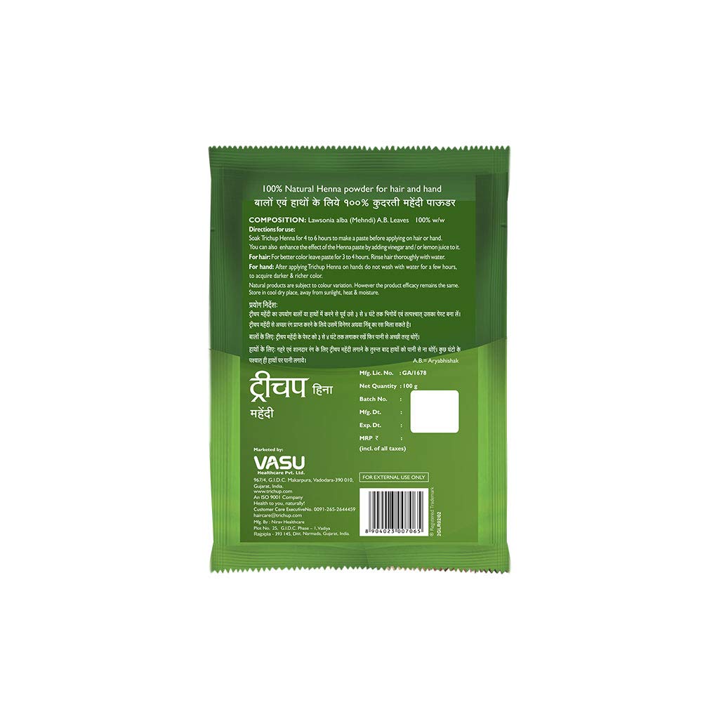 Trichup Henna Powder - 100g Vasu Healthcare