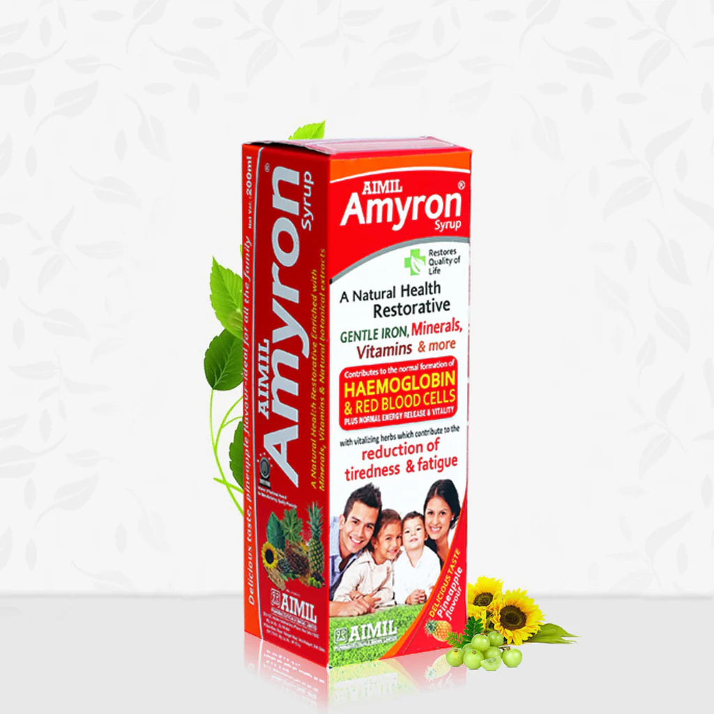 Amyron Syrup (200ml) – Aimil | Promotes Haemoglobin Formation, Reduces Tiredness & Fatigue