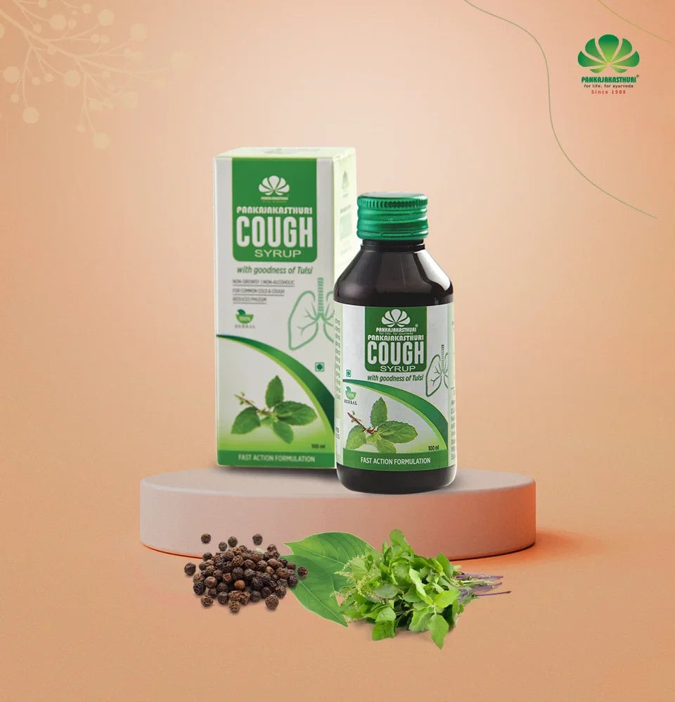 Cough Syrup Tulasi (100ml) – Pankaja Kasthuri Herbals