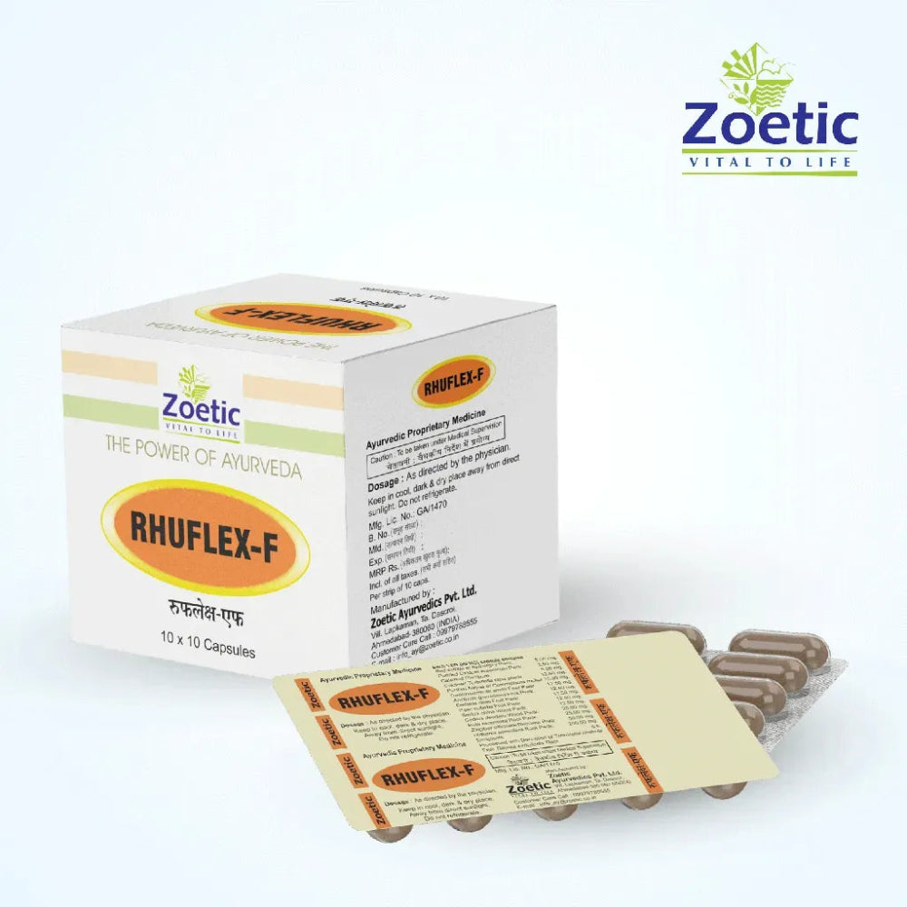 Zoetic Rhuflex-F product packaging on a white background