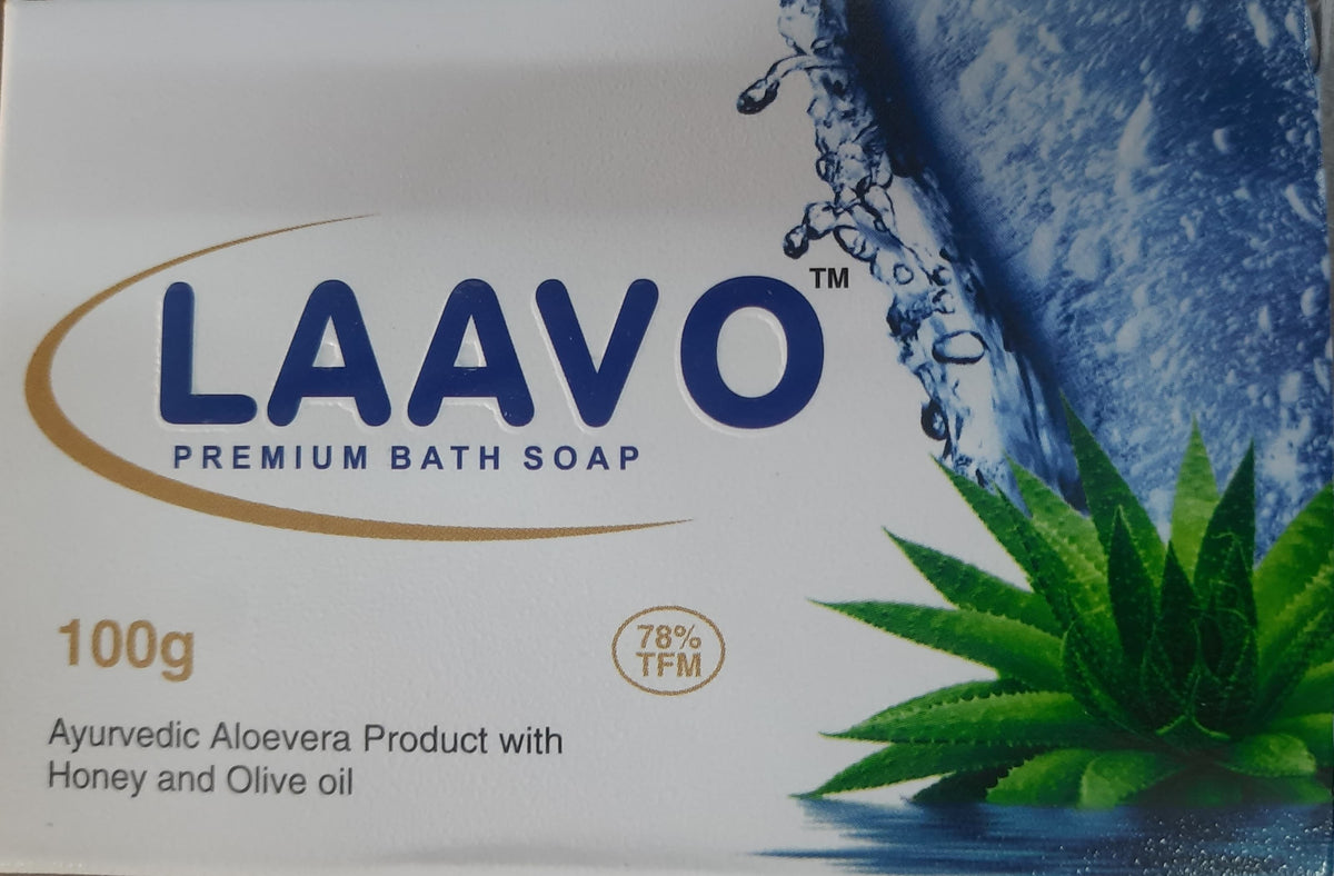 Laavo Premium Bath Soap 100 gm | With Aloe Vera, Honey & Almond Oil | 78% TFM | Ayurvedic