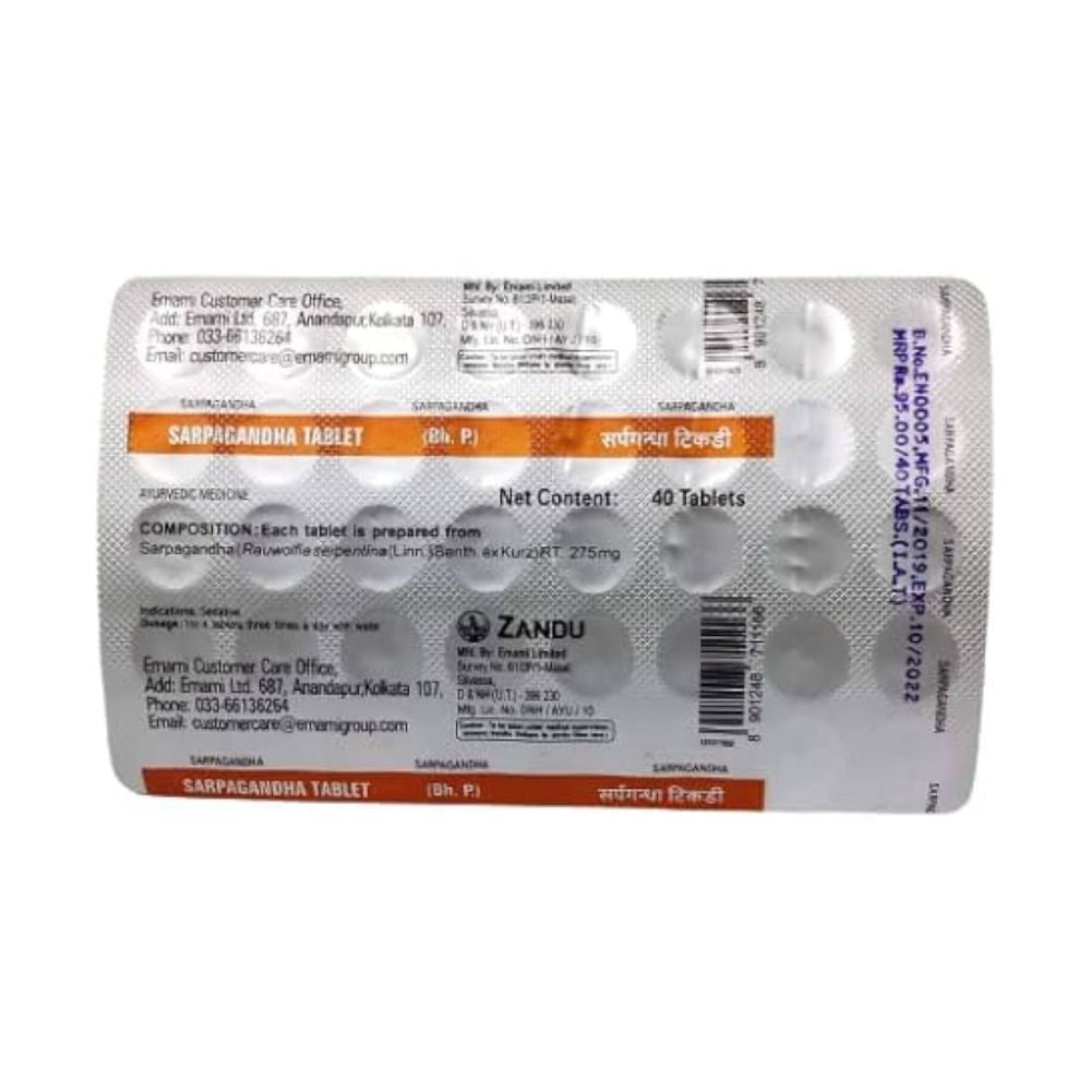 Zandu Sarpagandha Tablet (40 Nos)